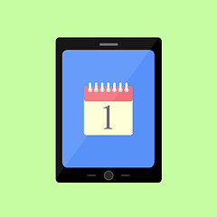 Image showing Flat style touch pad with calendar