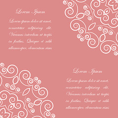 Image showing Pink background with white ornate pattern