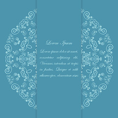 Image showing Blue card design with ornate pattern