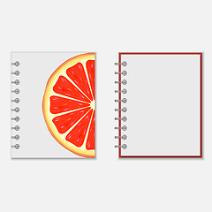 Image showing Notebook cover design with bright grapefruit