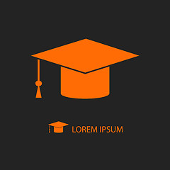 Image showing Orange graduation hat as logo