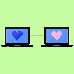 Image showing Virtual love, flat style