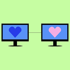 Image showing Virtual love in flat style