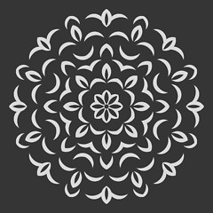 Image showing Round flower pattern on black background