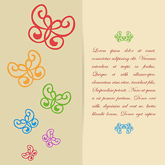 Image showing Greeting card or invitation design with butterflies