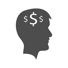Image showing Man head with dollar signs