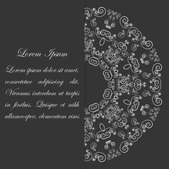 Image showing Black and white card design with ornate pattern