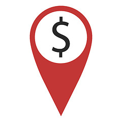 Image showing Red geo pin with dollar