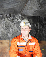 Image showing Happy miner portrait