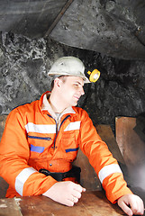 Image showing Miner having a break from work