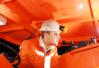 Image showing Modern miner working