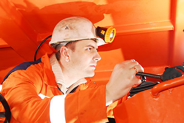 Image showing Serious miner working