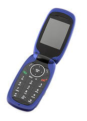 Image showing Blue clamshell cell phone