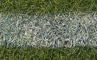 Image showing Boundary line of a playing field closeup