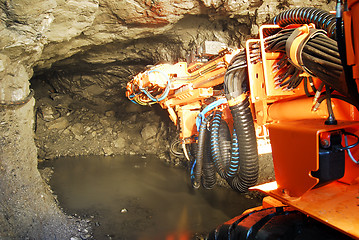 Image showing heavy machine inside a mine shaft