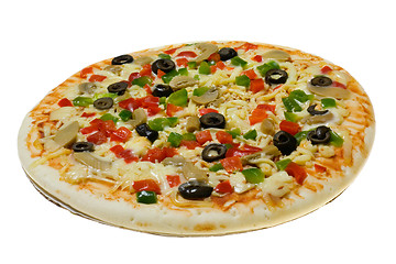 Image showing Uncooked Vegetarian pizza

