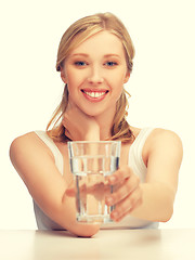 Image showing woman with glass of water