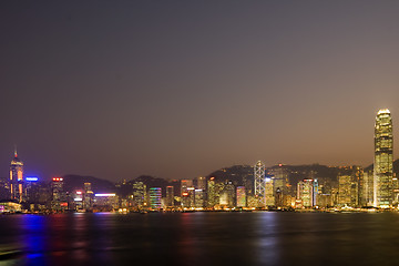 Image showing Hong Kong skyline at dusk

