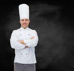 Image showing happy male chef cook with crossed hands