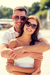 Image showing smiling couple in city