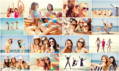 Image showing girls having fun on the beach