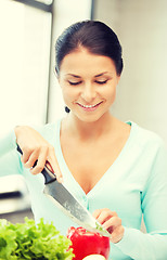 Image showing beautiful woman in the kitchen