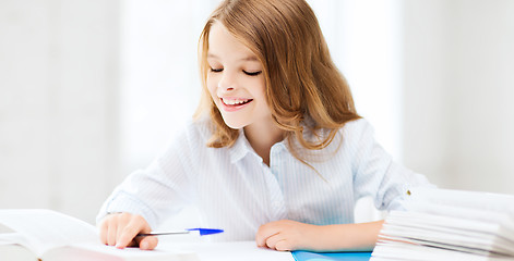 Image showing student girl studying at school