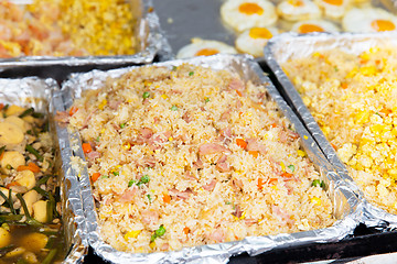 Image showing wok or pilaf dish at street market