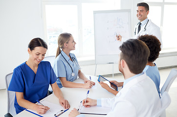 Image showing group of doctors on presentation at hospital