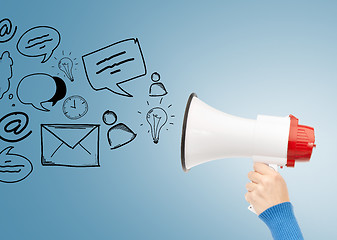 Image showing woman with megaphone