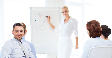 Image showing businessman on business meeting in office