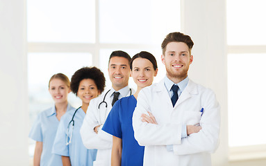 Image showing group of happy doctors at hospital