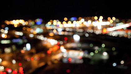 Image showing colorful bright lights on dark night background