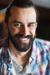 Image showing happy young man with beard and mustache