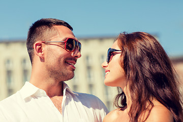 Image showing smiling couple in city