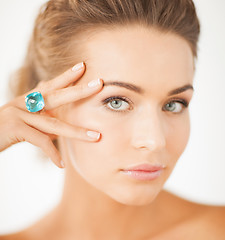 Image showing woman with one jewelry ring