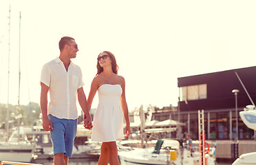 Image showing smiling couple in city