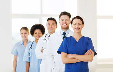 Image showing group of happy doctors at hospital