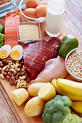 Image showing close up of different food items on table