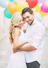 Image showing couple with colorful balloons