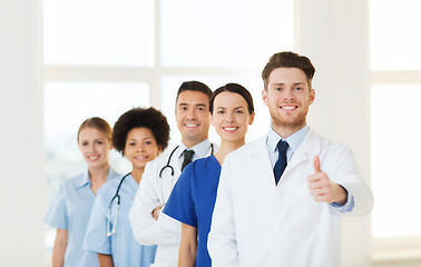 Image showing group of happy doctors at hospital