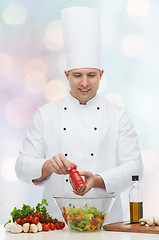 Image showing happy male chef cook cooking food