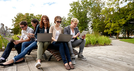 Image showing students or teenagers with laptop computers