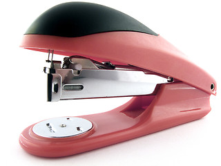 Image showing Red stapler on a white background. isolated 3