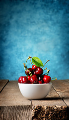 Image showing Cherries in plate