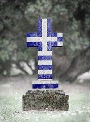 Image showing Gravestone in the cemetery - Greece