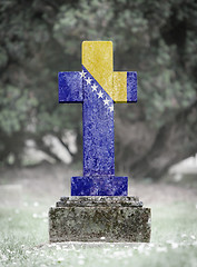 Image showing Gravestone in the cemetery - Bosnia