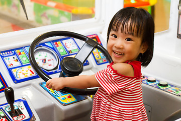 Image showing Little Asain Chinese Bus Driver