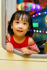 Image showing Little Asain Chinese Bus Driver