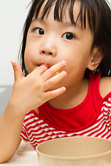 Image showing Chinese Girl Eating Durian